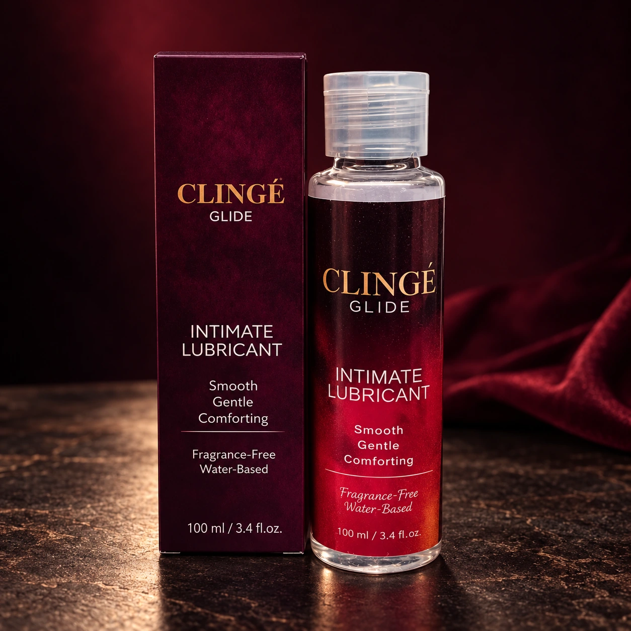 Clingé Glide 100 ml bottle and box