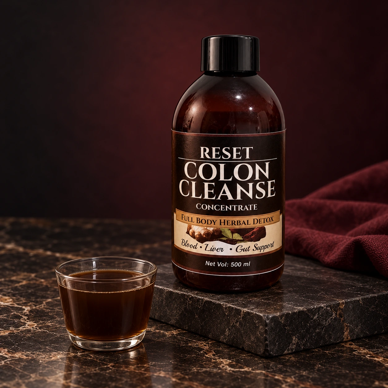 Reset Colon Cleanse: styled bottle view