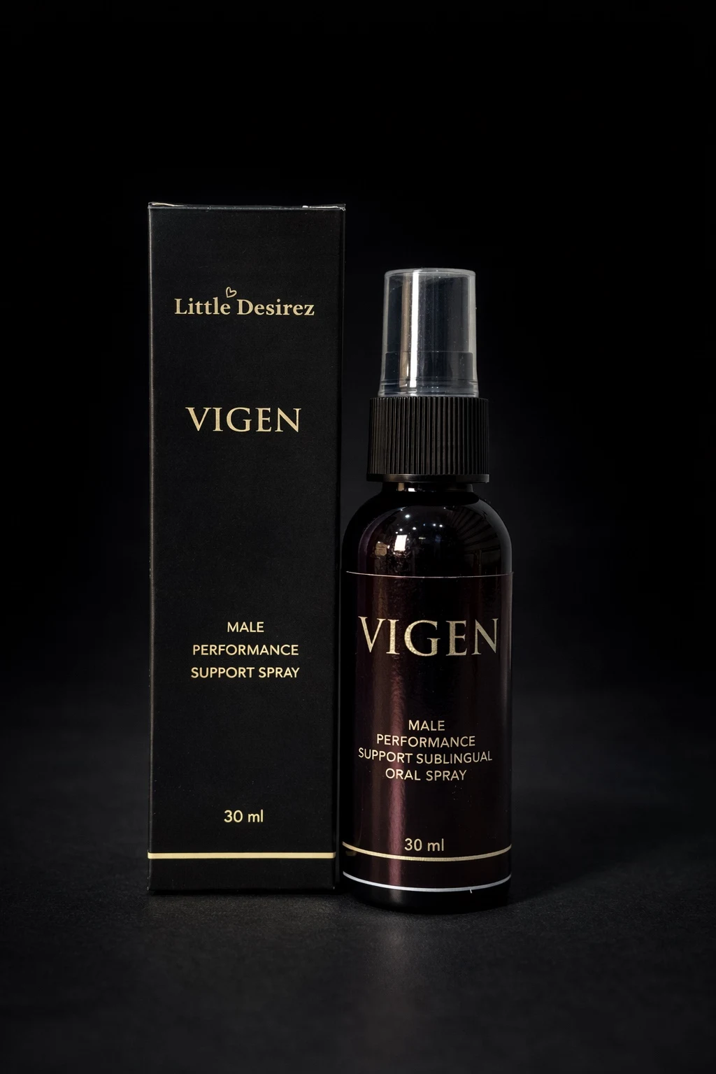 Little Desirez VIGEN 30 ml spray bottle and black presentation box